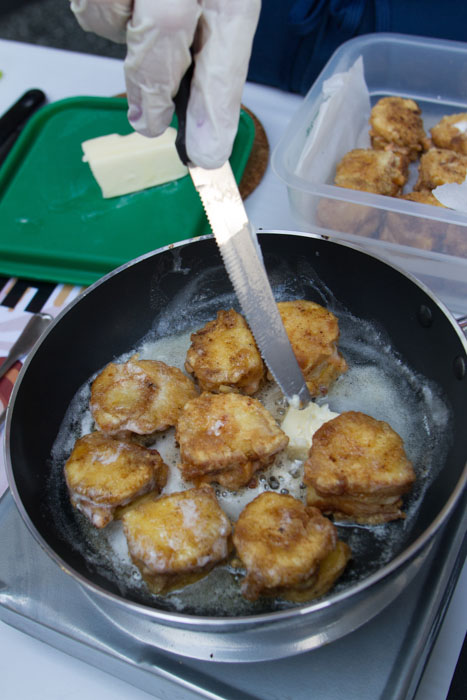 The 'Twinkle, Twinkle Little Star' sandwich being prepared at the Last Grilled Cheese Invitational at the Los Angeles Center Studios on Saturday April 12, 2014.  